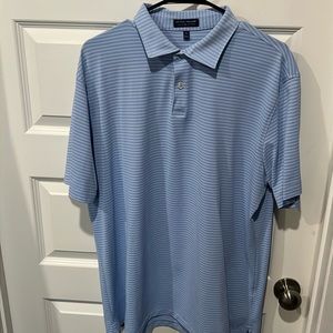 Men’s Peter Millar Polo - XL - Light Blue with Light Purple Stripes